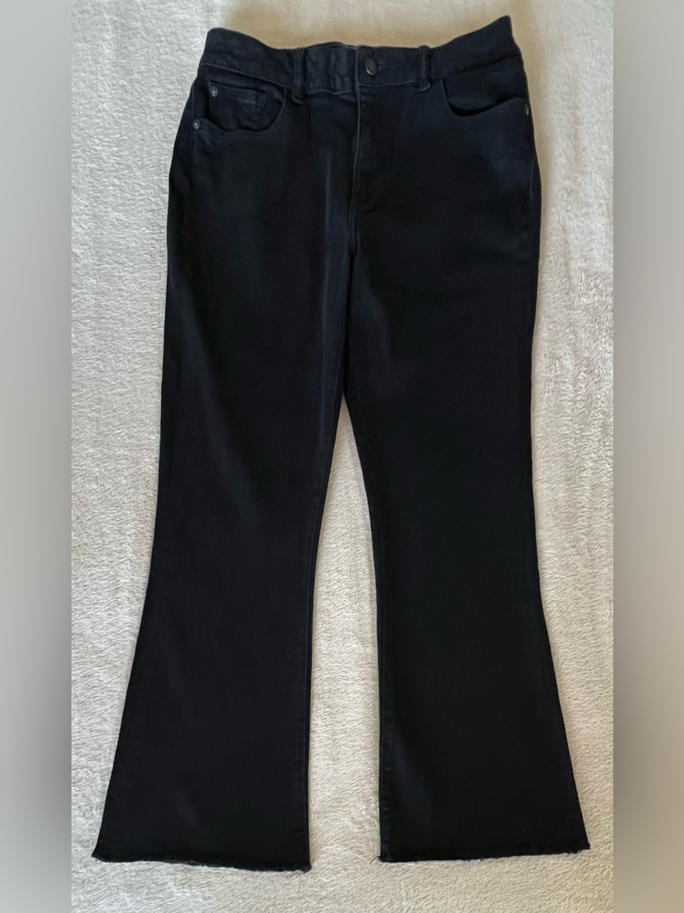 DL1961 Bridget Cropped High Rise Black Boot Cut Jeans - Tailored Flare